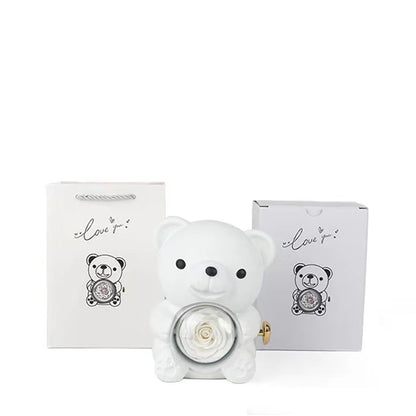 Colorful Rose Bear Rotating Gift Box Exquisite Cute Valentine's Day Christmas Birthday For Girlfriend Beautiful Fashionable New