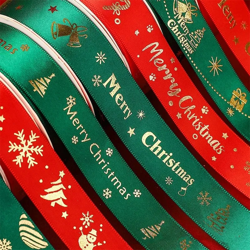 5m Christmas Decoration Christmas Tree Ribbon Pendant for Home Room Decor Gifts Packaging DIY New Year Decor Candy Box Ribbon