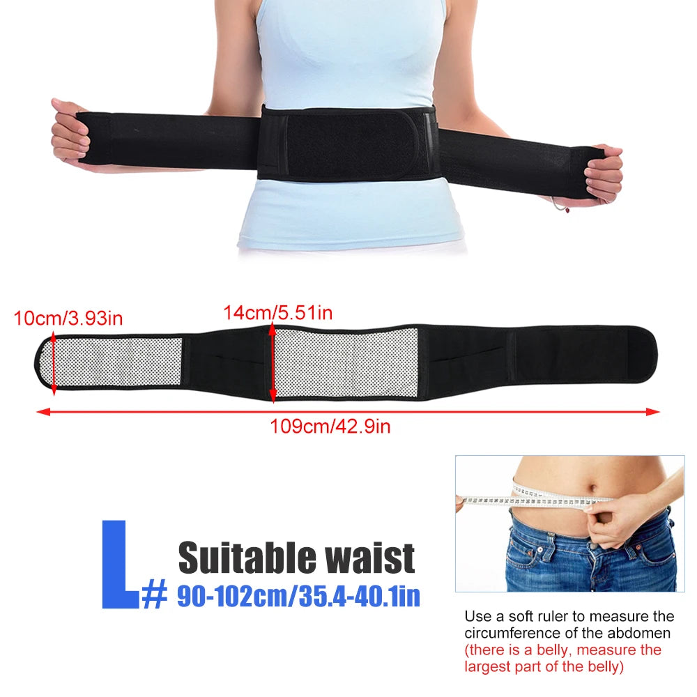 Thermal Magnetic Kidney Belt, Tourmaline Self-Heating Waist Brace - Pain Relief for Sciatica & Lower Back, Improve Kidney Health