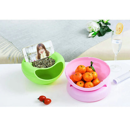 Snacks Bowl Creative Bowl Double Layer Dry Fruit Containers Snack Storage Box Sunflower Seed Nut Bowl With Shell Storage