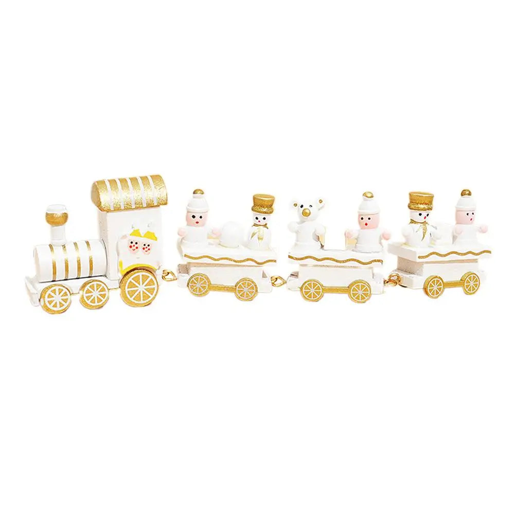 Christmas Wooden Train Merry Christmas Decorations For Home Cristmas Party Ornament Xmas Navidad Noel Gifts Happy New Year