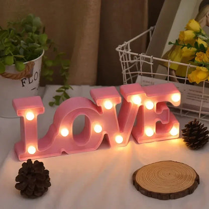 Valentines Day Love Symbol LED Glowing Sign Wedding Table Decoration Party Decor Romantic Anniversary Celebration Event Lighting