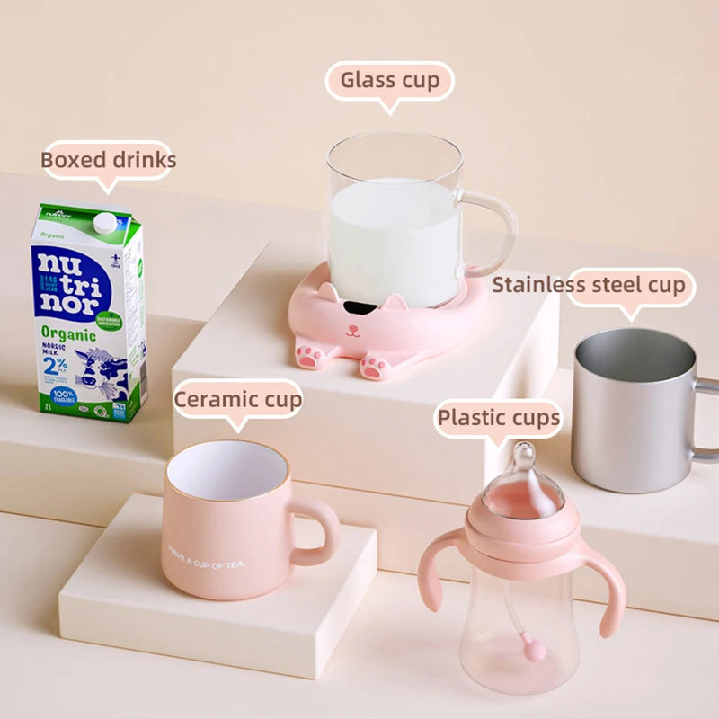 220V Cup Heater Coffee Mug Cup Mat Warmer Heating Pad for Home Office Milk Tea Coffee Heater Auto-off For Friends Gift