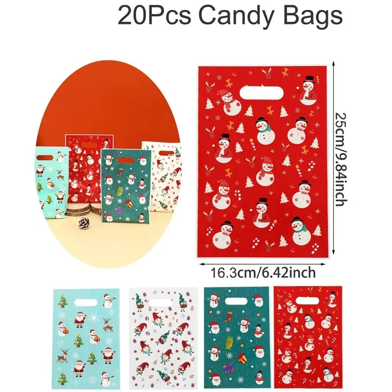 Christmas Candy Gift Bags Santa Claus Snowman Packaging Bag Christmas Decorations For Home 2025 Navidad Noel New Year 2026 Gifts