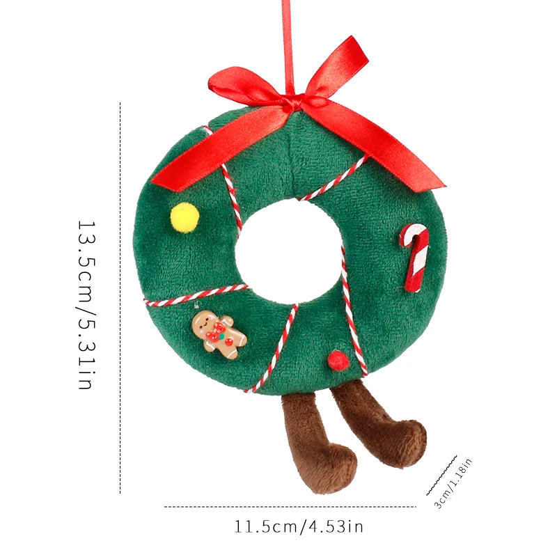 Christmas Decorations Christmas Tree Wreath Cake Wreath Shaped Plush Doll Ornament Holiday Decoration Home Decor for Christmas