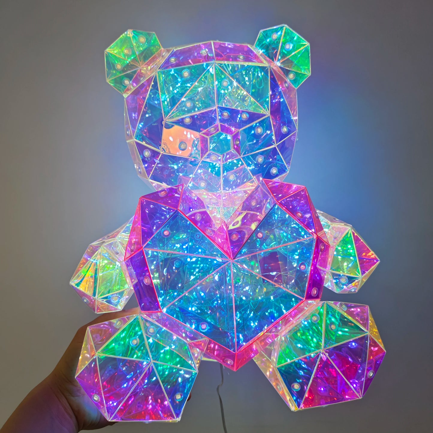 Red Teddy Bear Doll Gift Lamp Colorful Sparkling Romantic Surprise LED gift Light Girls Birthday Valentine's Day Bedroom Decor