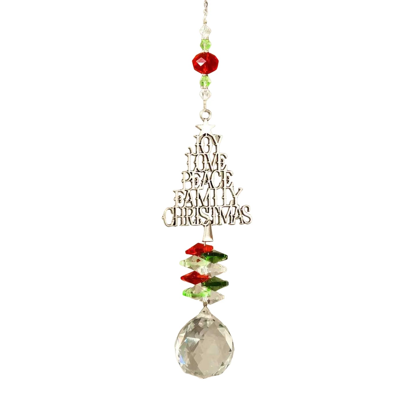 Christmas Tree Hanging Ornament Metal Christmas Pendant for Living Room Home DIY Decorations Crystal Catcher Drop Ornaments