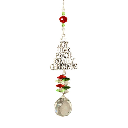 Christmas Tree Hanging Ornament Metal Christmas Pendant for Living Room Home DIY Decorations Crystal Catcher Drop Ornaments