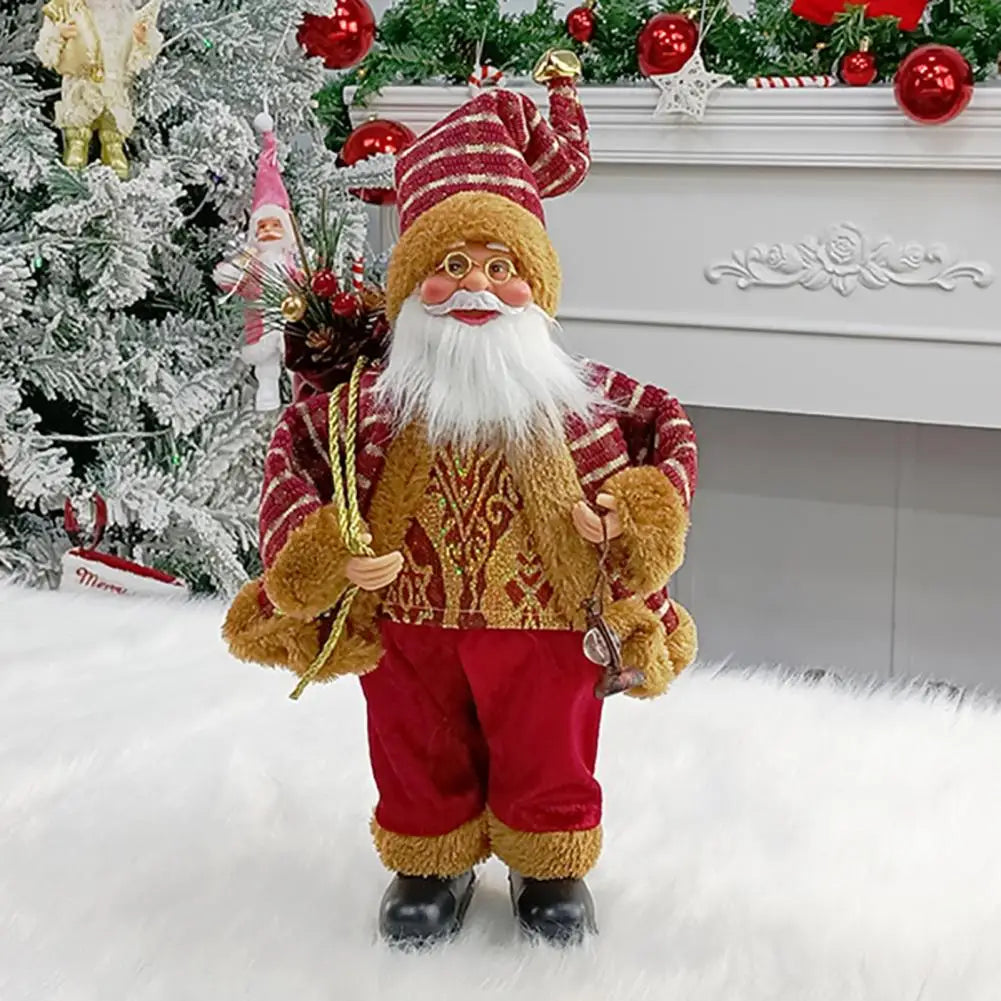 Christmas Santa Ornament Realistic Shape  Layout Festive New Year Decorate Standing Clear Texture Christmas Decorations Gift
