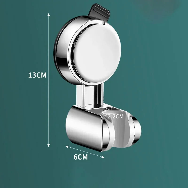 Unique Horizontal Setting,Suction Cup Handheld Shower Head Holder ,Large Shower Head Supports, Relocatable,Wall Mounted