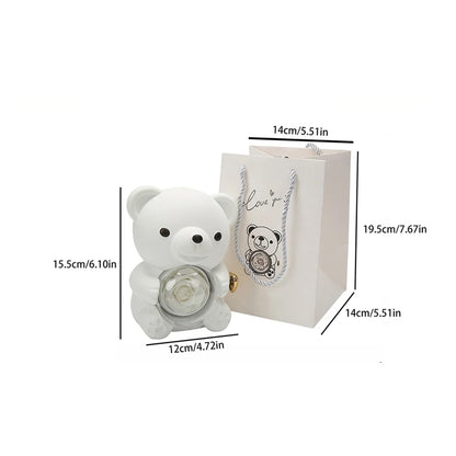 Colorful Rose Bear Rotating Gift Box Exquisite Cute Valentine's Day Christmas Birthday For Girlfriend Beautiful Fashionable New