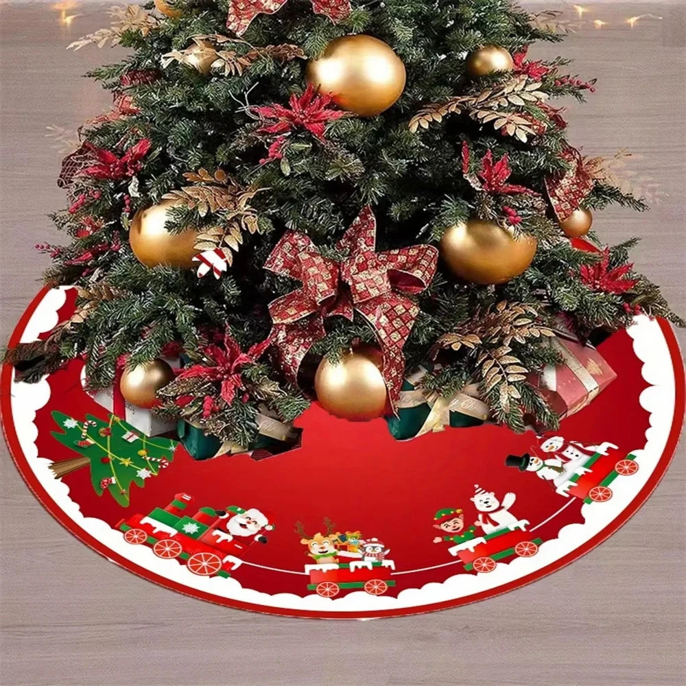 Cartoon Christmas Tree Skirt Decoration Lightweight Cute Suitable As Decoration Prop for Christmas and New Year Parties