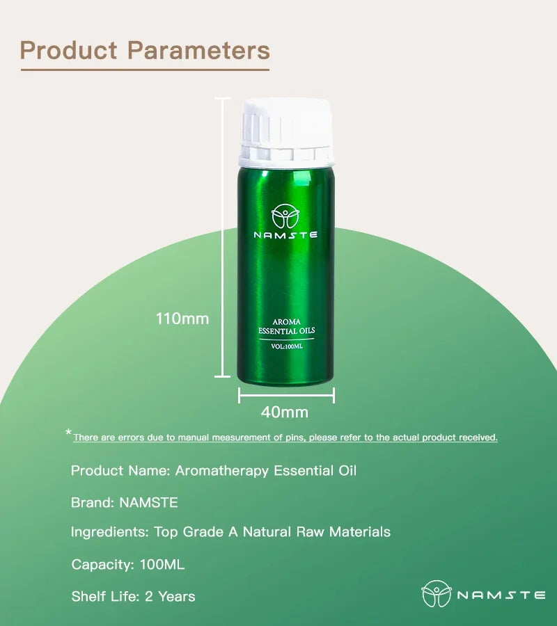 Aroma Diffuser Perfume Fragrance Oil Pure Scented Air Freshener for Scent Diffusers Namste 100ML Essential Oil Diffuser Natural