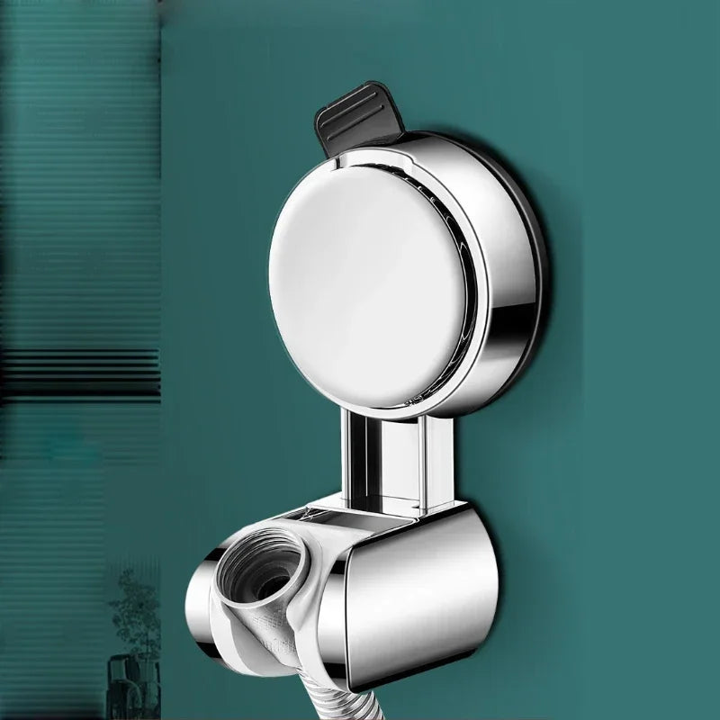 Unique Horizontal Setting,Suction Cup Handheld Shower Head Holder ,Large Shower Head Supports, Relocatable,Wall Mounted