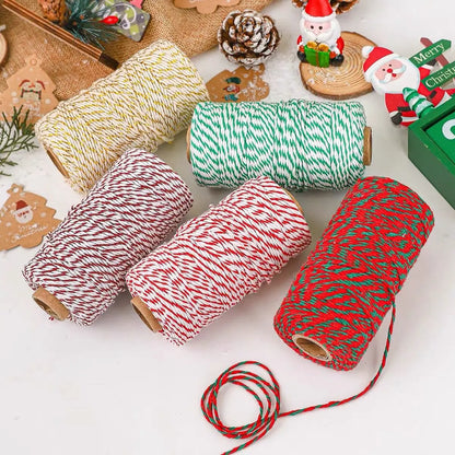100M Christmas Wrapping String Rope Merry Christmas Decoration Xmas Gift Box Packaging Rope Navidad Natal Noel New Year 2025