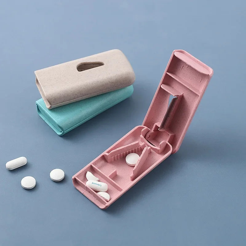 Portable Mini Medicine Cutter Tablet Splitter Home Use Medicine Box Dispenser Handy Drug Slicer Essential Health Tool