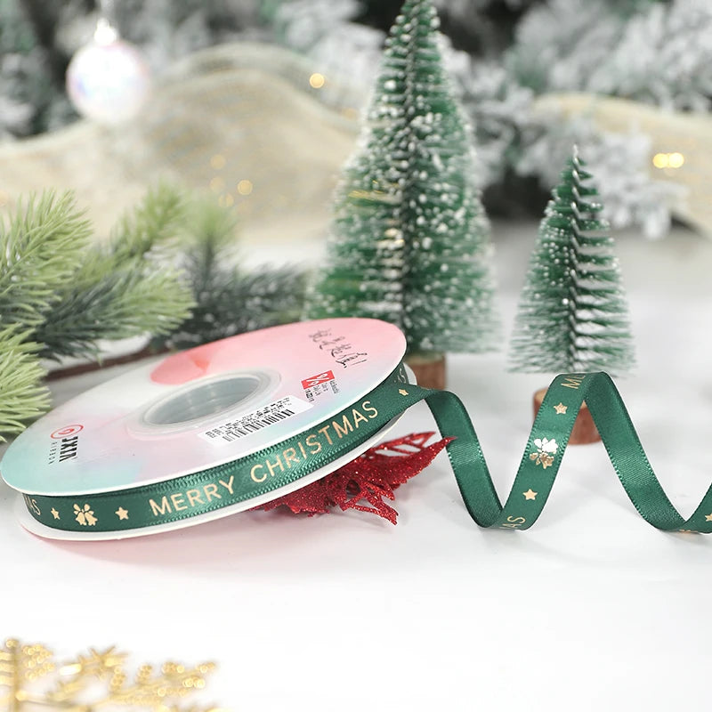 5m Christmas Decoration Christmas Tree Ribbon Pendant for Home Room Decor Gifts Packaging DIY New Year Decor Candy Box Ribbon