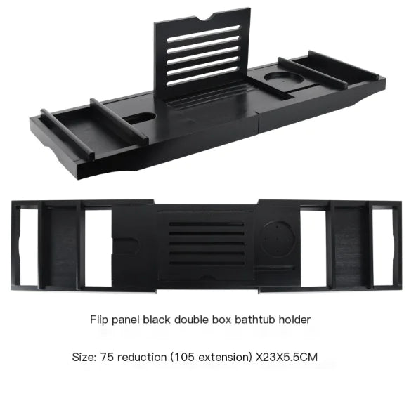 Expandable Non-Slip Bamboo Bathtub Storage Rack