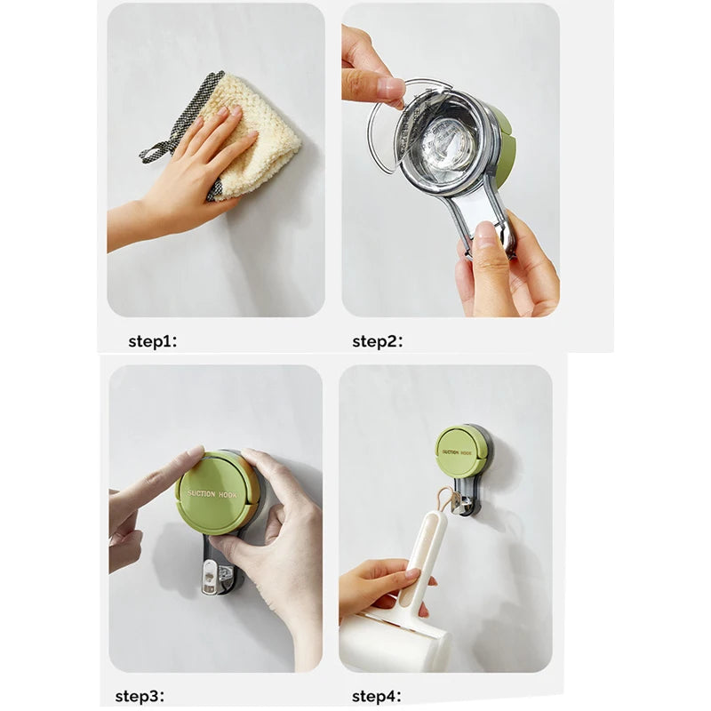 Suction Cup Hook Reusable Stronge Vacuum Bathroom Suction Cup Hooks Waterproof Towel Rack Robe Coat Clothes Hanger Hook Accessor