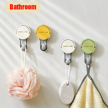 Suction Cup Hook Reusable Stronge Vacuum Bathroom Suction Cup Hooks Waterproof Towel Rack Robe Coat Clothes Hanger Hook Accessor