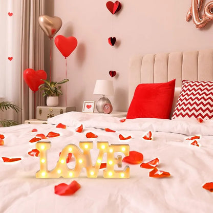 Valentines Day Love Symbol LED Glowing Sign Wedding Table Decoration Party Decor Romantic Anniversary Celebration Event Lighting
