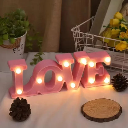 Valentines Day Love Symbol LED Glowing Sign Wedding Table Decoration Party Decor Romantic Anniversary Celebration Event Lighting