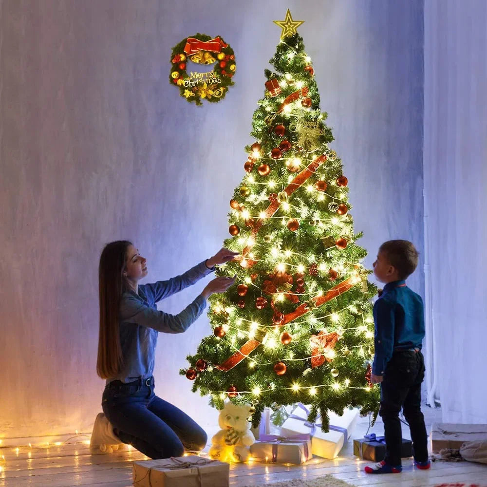 Pink/Green/white Christmas Tree 210cm/180cm/150cm Large Artificial Xmas Tree Retardant Fir Tree Decorative  Ornaments