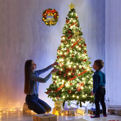 Pink/Green/white Christmas Tree 210cm/180cm/150cm Large Artificial Xmas Tree Retardant Fir Tree Decorative  Ornaments