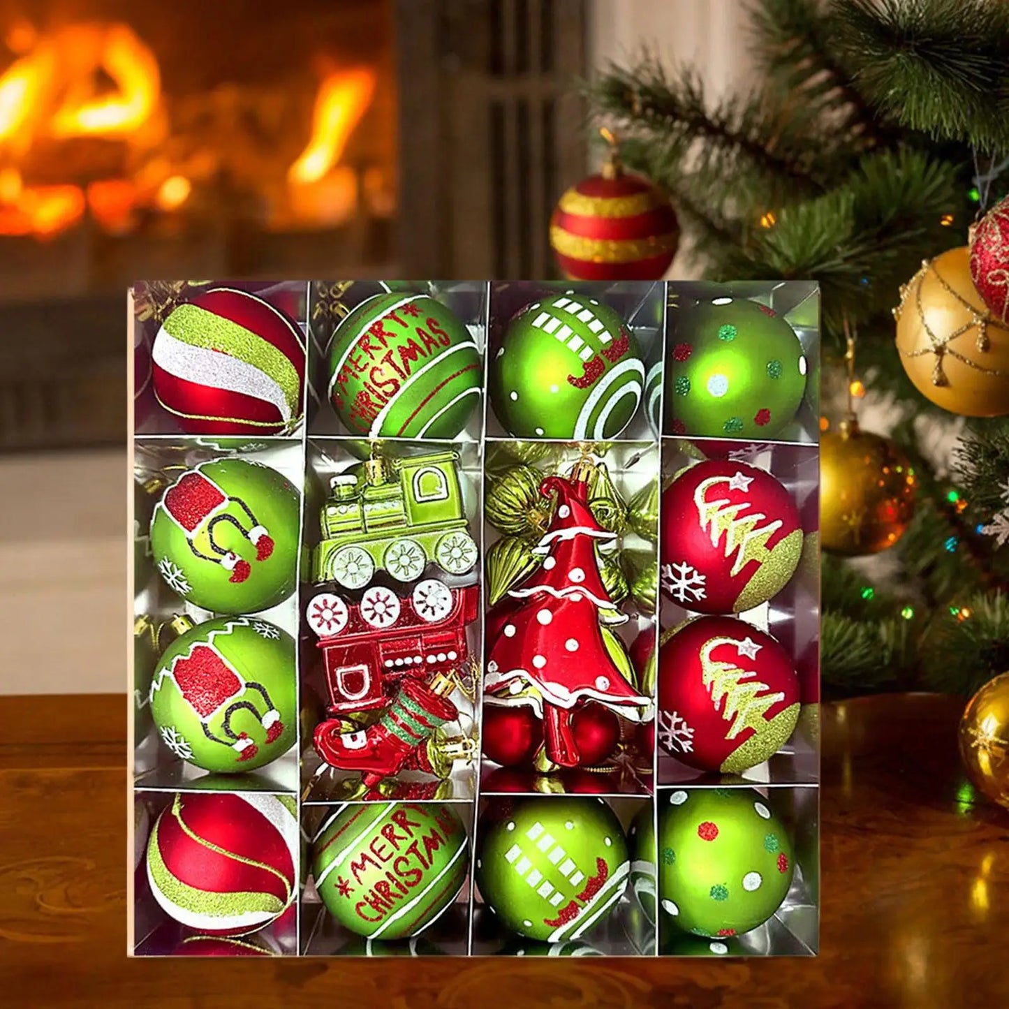 Christmas Ball Ornaments,Christmas Tree Decor Pendants Elegant Hanging Xmas Tree Ball Ornaments for Holiday Party Decorations