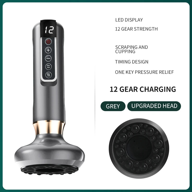 Electric Cupping Heating Massager Vacuum Suction Cup GuaSha Anti Cellulite Beauty Health Scraping Infrared Heat Slimming Massage