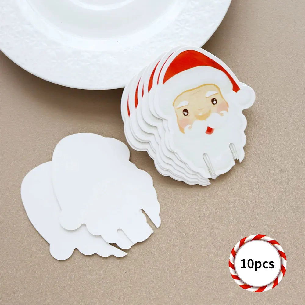 10 Popular Christmas Decorations, Christmas Tree, Snowman, Santa Hat, Santa Table, Wine Glass, Drink Cup Card, Party Decoration