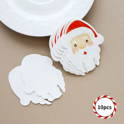 10 Popular Christmas Decorations, Christmas Tree, Snowman, Santa Hat, Santa Table, Wine Glass, Drink Cup Card, Party Decoration