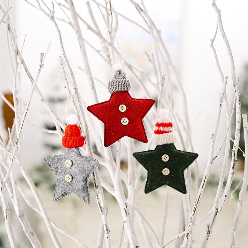 Christmas Ornaments Red Star Christmas Tree Pendant Xmas DIY New Year 2023 Party Gifts Noel Supply Navidad 2022 Home Decor