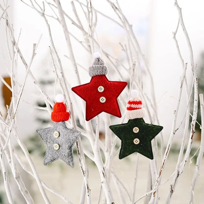 Christmas Ornaments Red Star Christmas Tree Pendant Xmas DIY New Year 2023 Party Gifts Noel Supply Navidad 2022 Home Decor