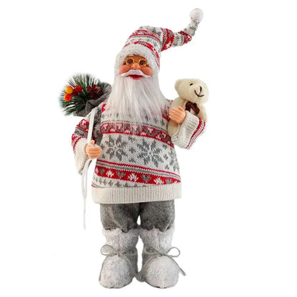 Christmas Santa Ornament Realistic Shape  Layout Festive New Year Decorate Standing Clear Texture Christmas Decorations Gift