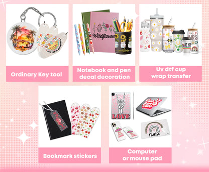 Christmas Design 3D UV DTF Wraps Stickers Cute Wraps .For 16 OZ Glass Libbey Selfadhesive Washable DIY Custom Cups Wrap Stickers