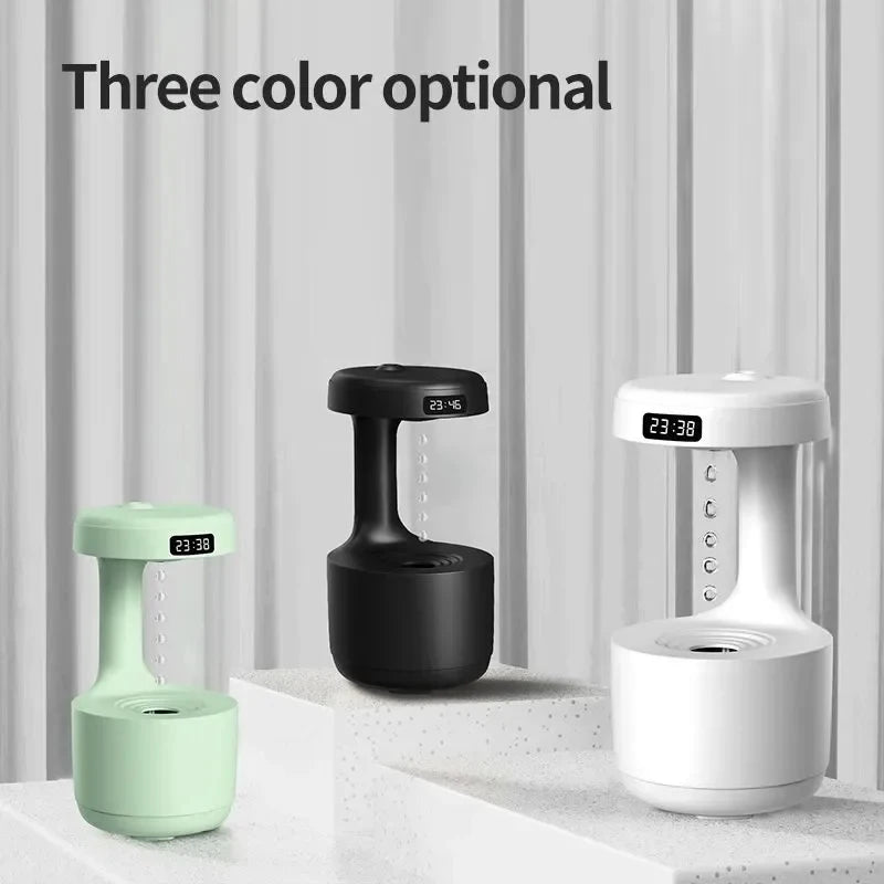 Air Humidifier Anti-Gravity Funny Water Droplets Ultrasonic Cool Mist Maker Fogger Diffuser with LED Display for Home Office