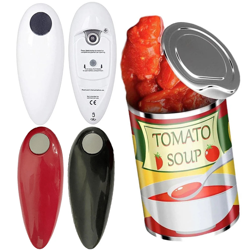 Electric Jar Opener Hands Free Bottle Opener Smooth Edge Tin Opener Battery Operated for Weak Hands for All Kinds of Jars