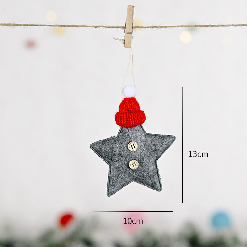 Christmas Ornaments Red Star Christmas Tree Pendant Xmas DIY New Year 2023 Party Gifts Noel Supply Navidad 2022 Home Decor
