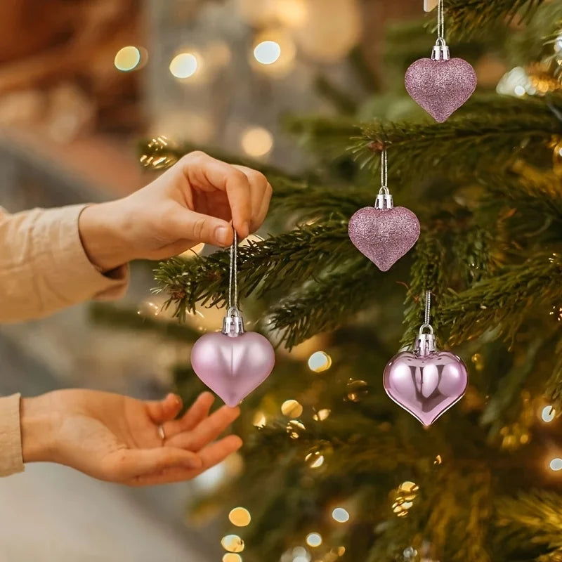 12pcs Pink Christmas Ball Ornaments Shatterproof Xmas Ball Decorations Set for Christmas Tree Home Office Decor Gift