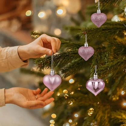 12pcs Pink Christmas Ball Ornaments Shatterproof Xmas Ball Decorations Set for Christmas Tree Home Office Decor Gift