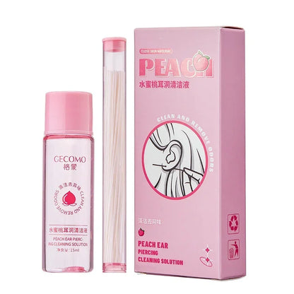 15/25ml Ear Hole Cleaning Solution Set Safe health Mint Flavour Inflamed Blockage Care Cleaner Disposable Piercing Cleaning Line