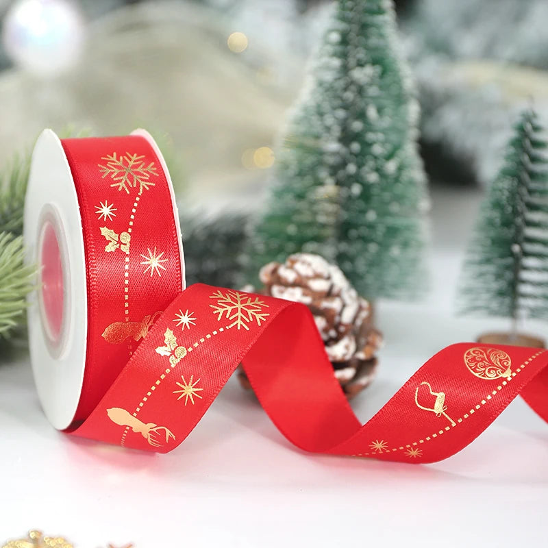 5m Christmas Decoration Christmas Tree Ribbon Pendant for Home Room Decor Gifts Packaging DIY New Year Decor Candy Box Ribbon