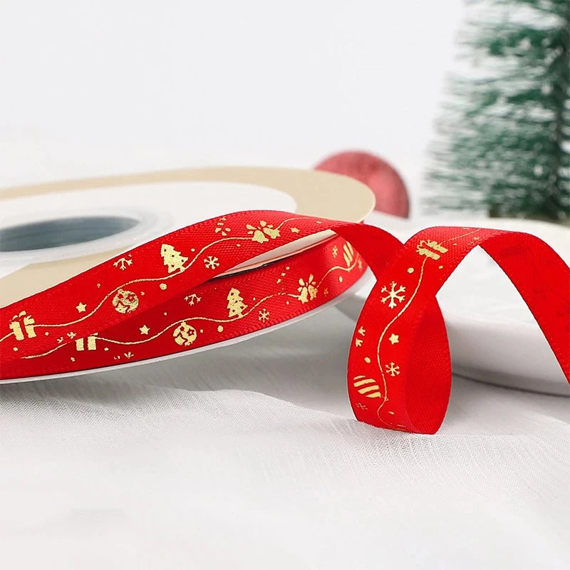 5m Christmas Decoration Christmas Tree Ribbon Pendant for Home Room Decor Gifts Packaging DIY New Year Decor Candy Box Ribbon