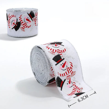 Christmas Ribbon Classic Wrapping Christmas Tree Ribbon Wreath Bows DIY Fabric Swirl Ribbon Burlap Xmas Gift Decoration