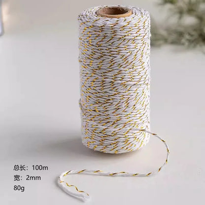 100M Christmas Wrapping String Rope Merry Christmas Decoration Xmas Gift Box Packaging Rope Navidad Natal Noel New Year 2025