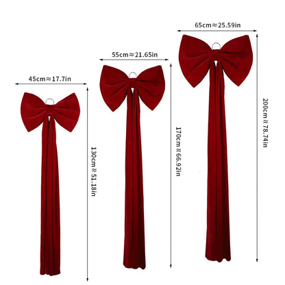Large Velvet Bow Red Christmas Bowknot Christmas Tree Decorations Pendant Party Home Hotel Layout Window Shopping Mall Display