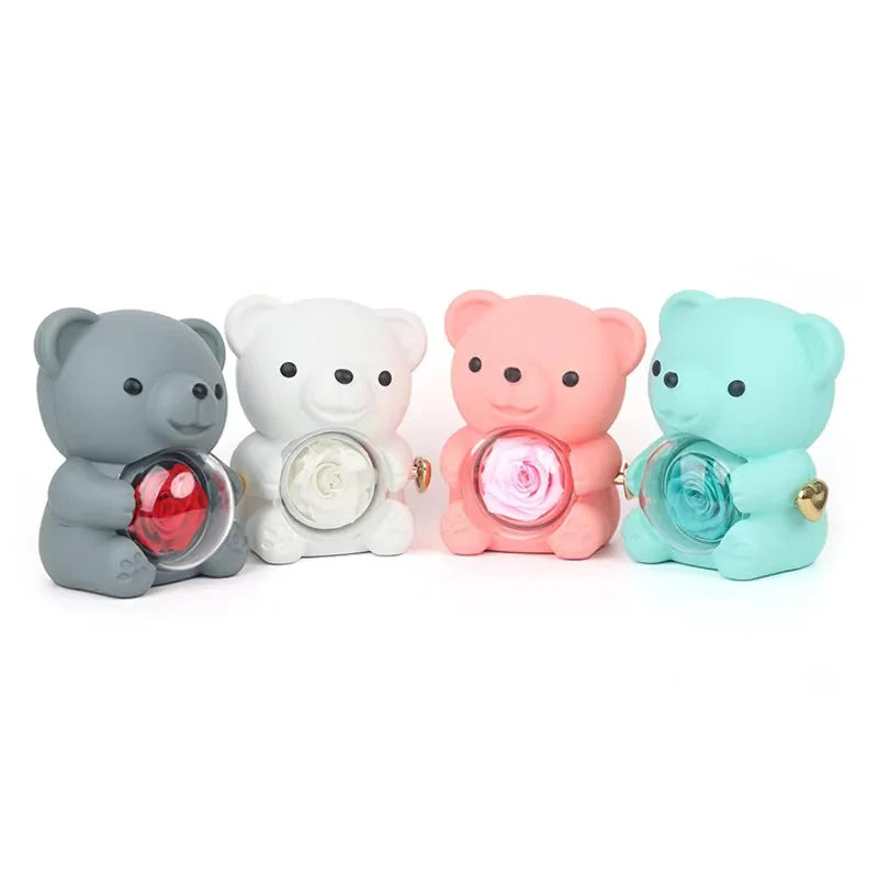 Colorful Rose Bear Rotating Gift Box Exquisite Cute Valentine's Day Christmas Birthday For Girlfriend Beautiful Fashionable New