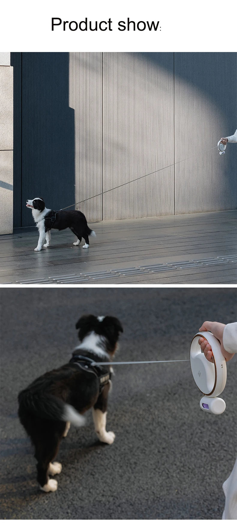 Youpin Portable Retractable Dog Leash Ring 3M With Garbage Bag Box Highlight Lighting Puppy Traction Rope Pet Collar LED Light