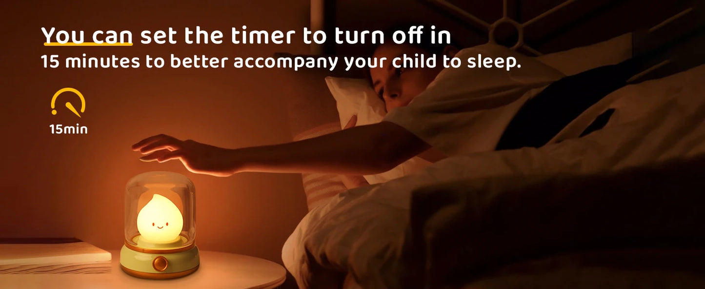 LED Flameless Candle Night Light Room Decoration Lights USB Table Lamp Dimmable Bedside Lamps Camping Light Halloween Xmas Gifts